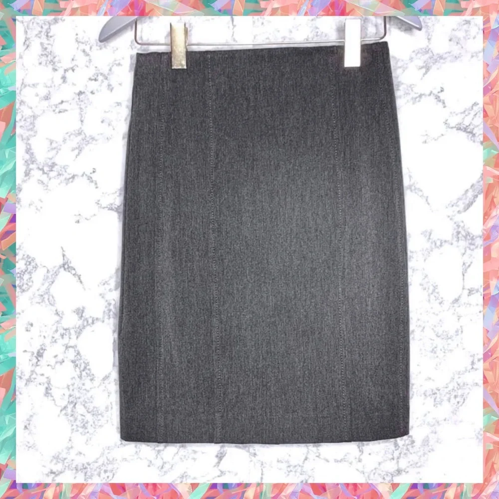 EXPRESS Gray Y2K Midi Pencil Skirt Women’s 6